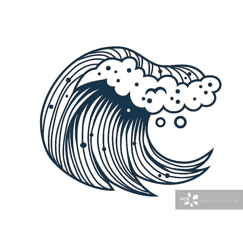 海洋航海设计海浪与泡沫图片素材