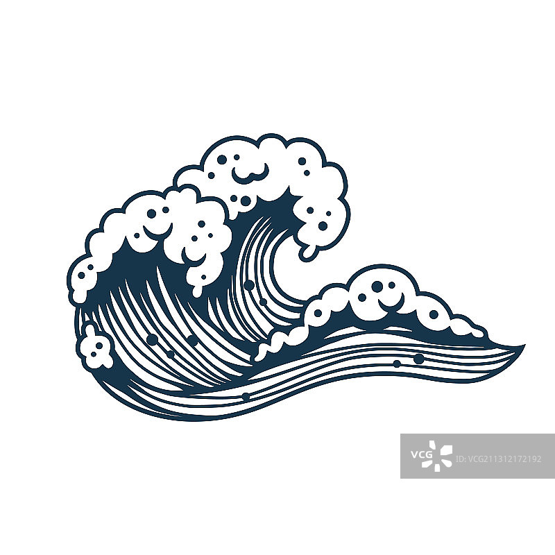 海洋航海设计海浪与泡沫图片素材