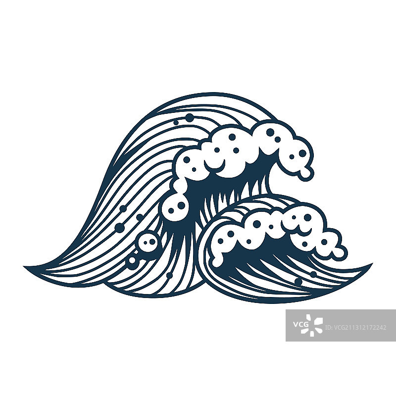 海洋航海设计海浪与泡沫图片素材