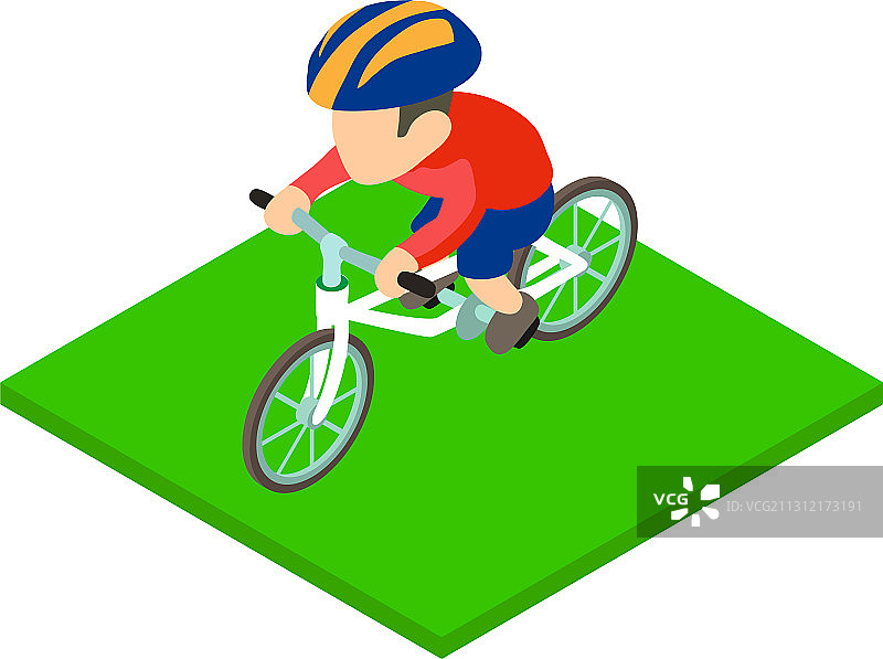 英国自行车手图标2.5D风格图片素材