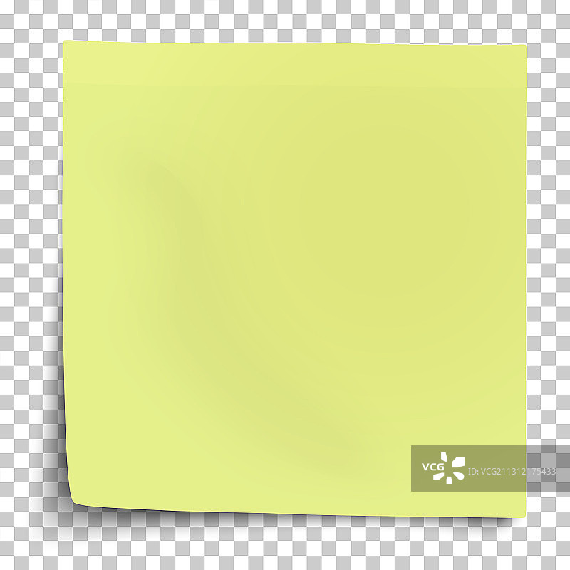 带有弯曲下部的黄绿色纸质贴纸图片素材