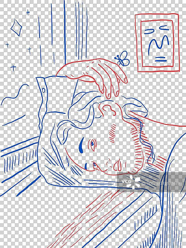 夜里思考人生图片素材