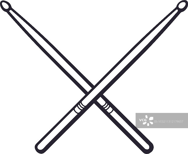 涂鸦交叉鼓槌图片素材