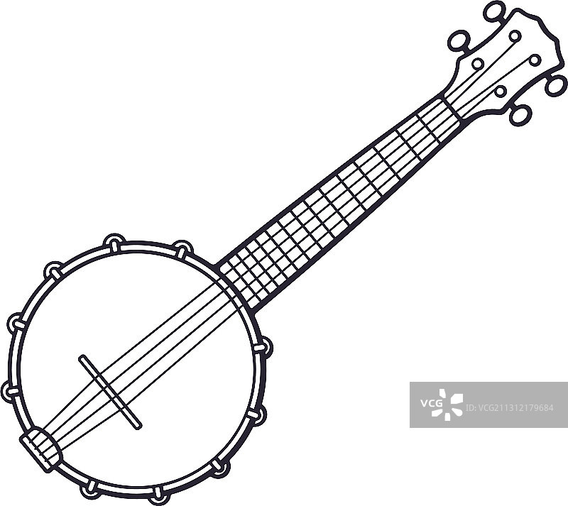 经典乡村音乐班卓琴涂鸦图片素材