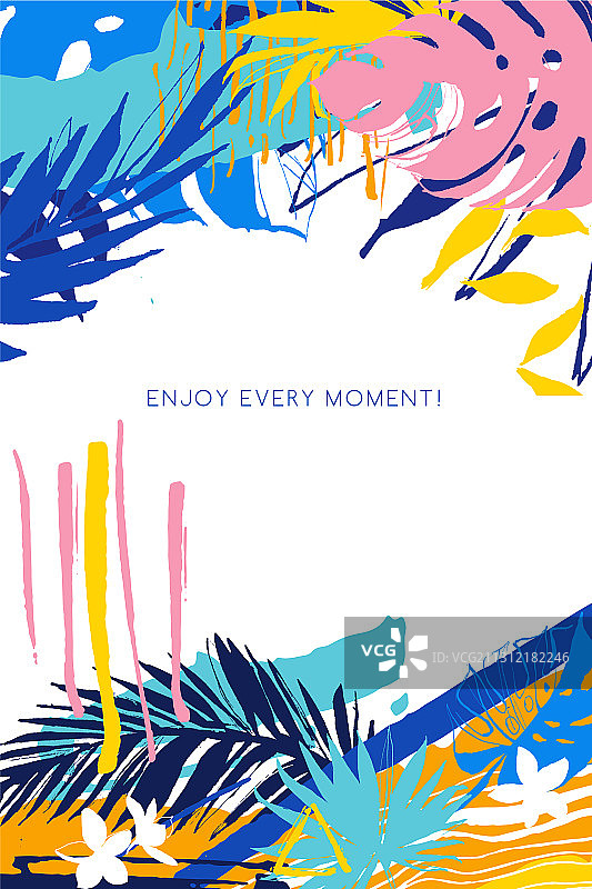 手绘创意通用花卉卡片图片素材