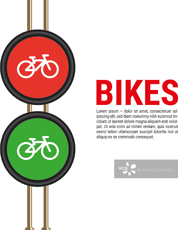 用于广告的自行车交通灯模板图片素材