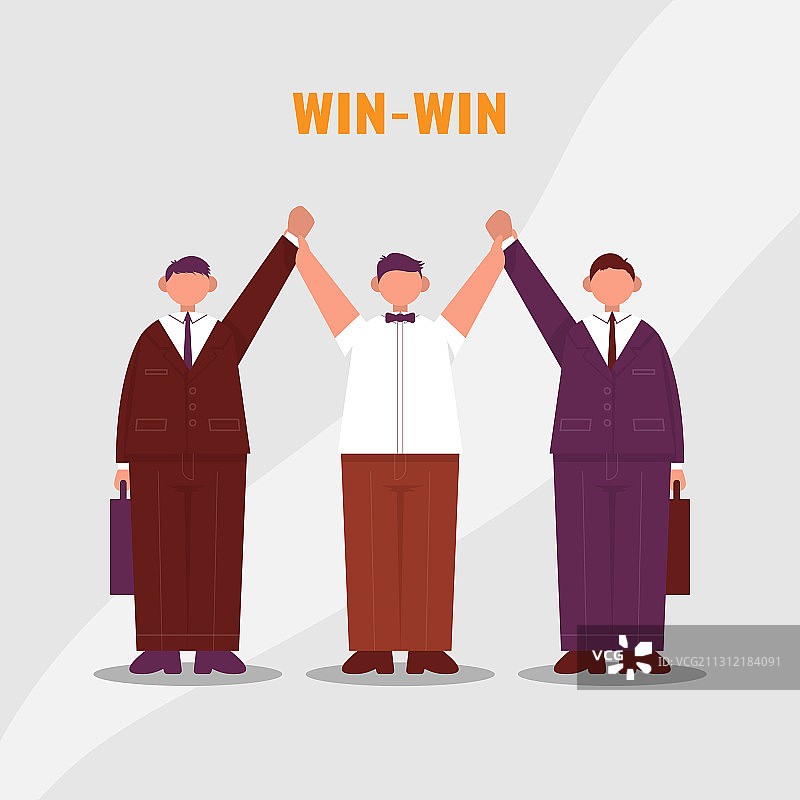 裁判举双手示意商人获胜图片素材