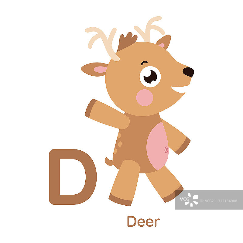 字母D与鹿图片素材