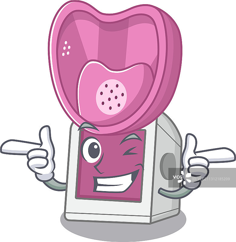 卡通吉祥物蒸汽吸入器眨眼设计图片素材