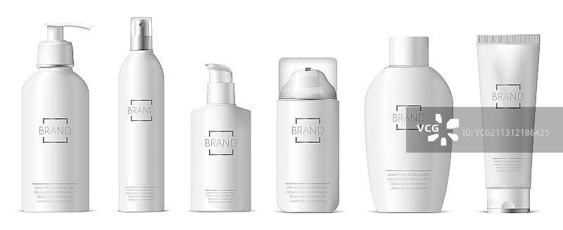 逼真的塑料护肤品包装3D图片素材