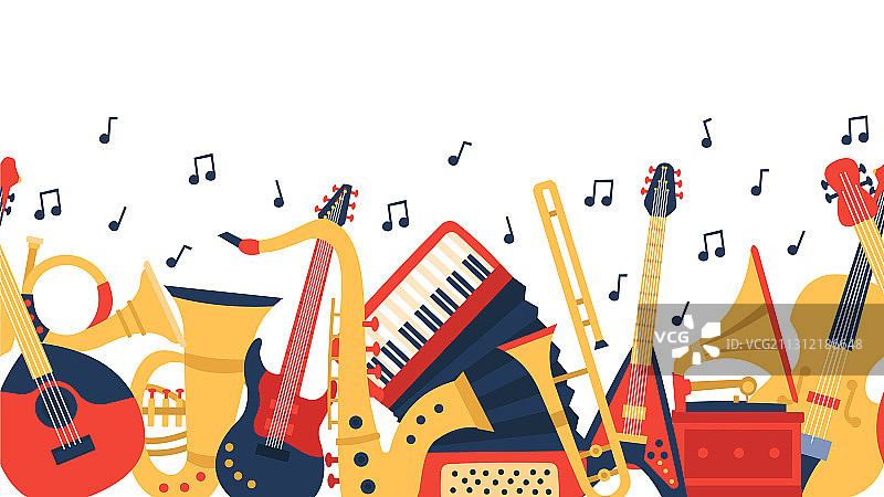 乐器banner：音乐吉他与小提琴图片素材