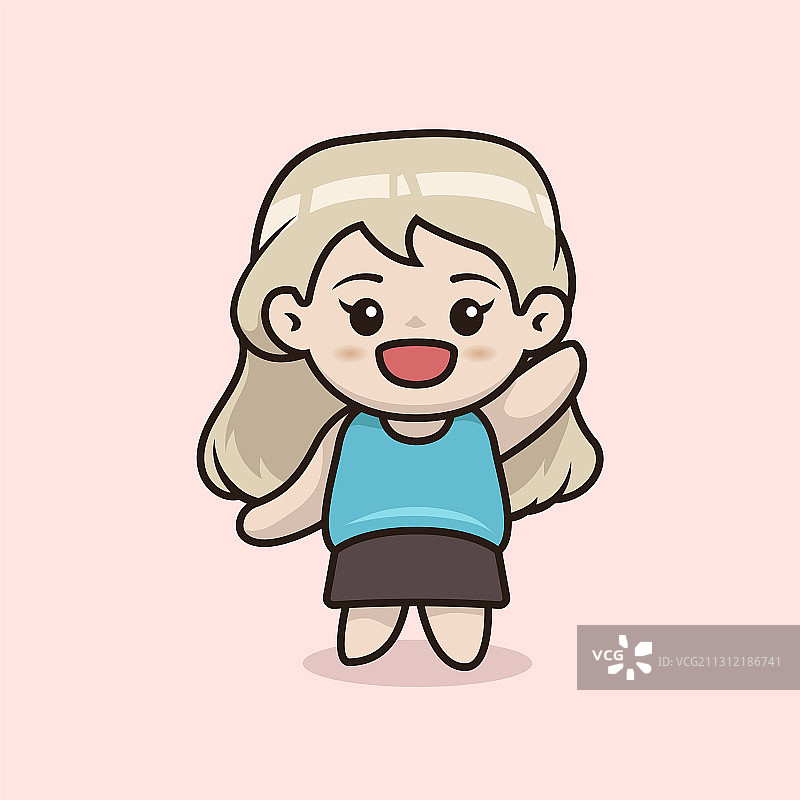 赤壁动漫女孩吉祥物和角色设计图片素材