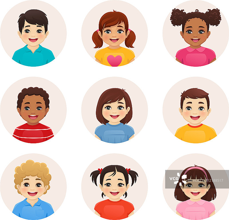 微笑儿童头像图片素材