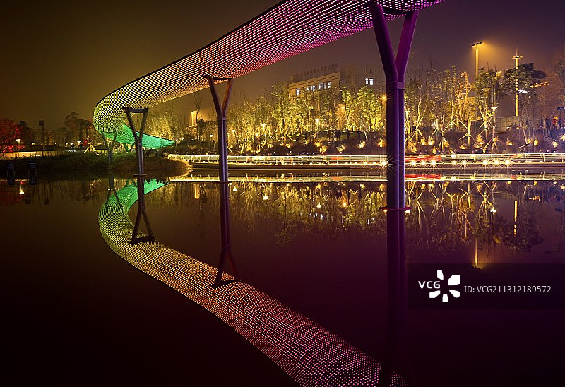 西昌月亮湖公园夜色图片素材