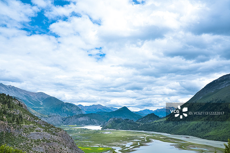 中国西藏昌都市八宿县然乌镇然乌湖风景图片素材