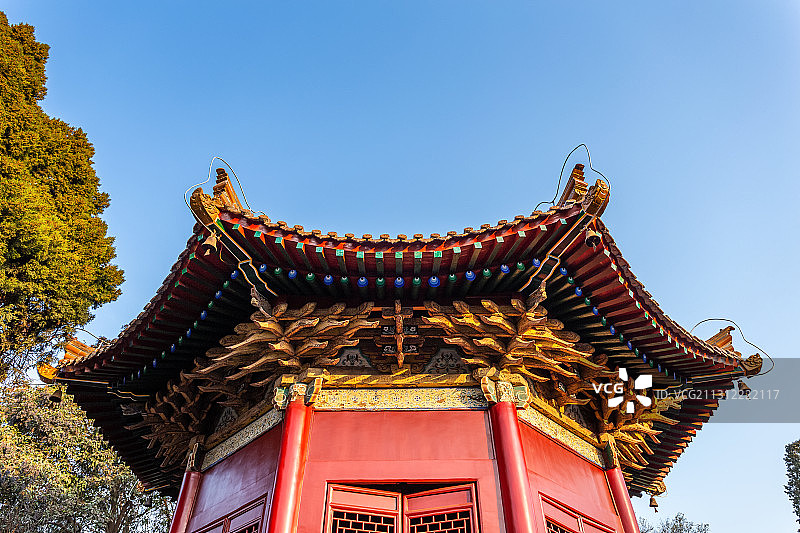 西安碑林博物馆碑亭顶部图片素材