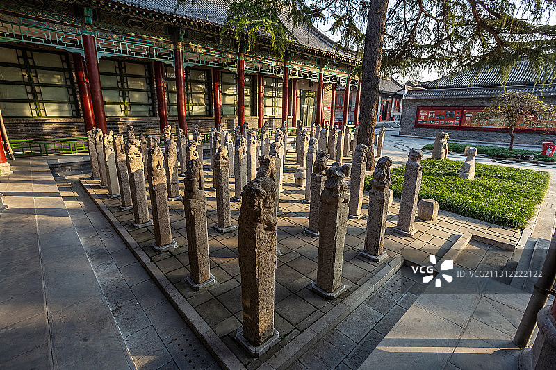 西安碑林博物馆拴马桩图片素材