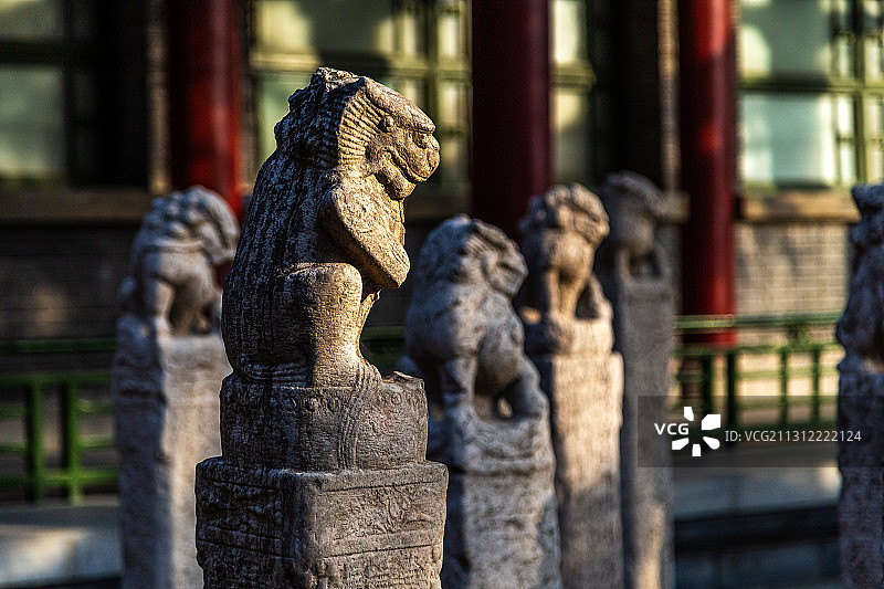 西安碑林博物馆拴马桩图片素材