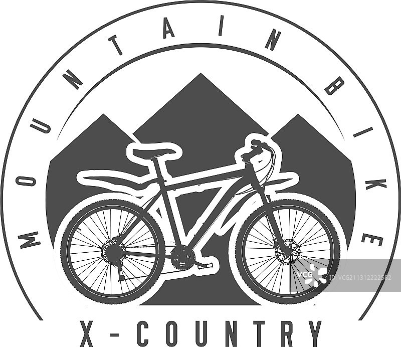 山地自行车越野标志或徽章图片素材