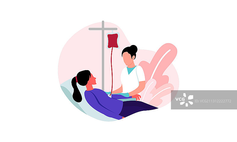 献血的人扁平风格设计图片素材