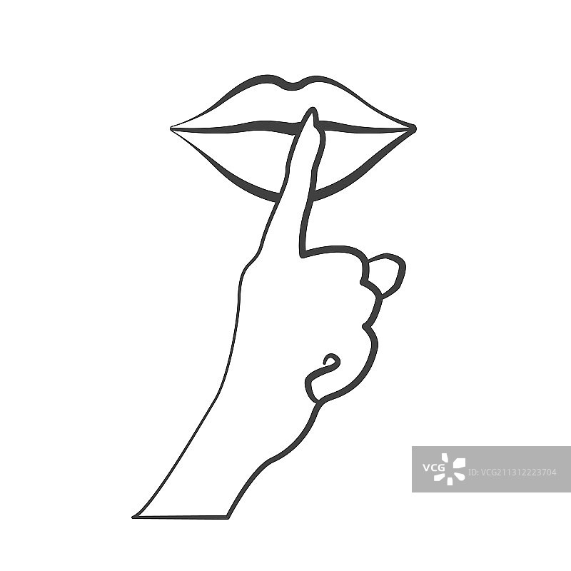 保持沉默剪影图标安静嘴唇图片素材