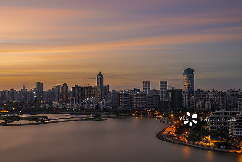 海南海口朝霞图片素材