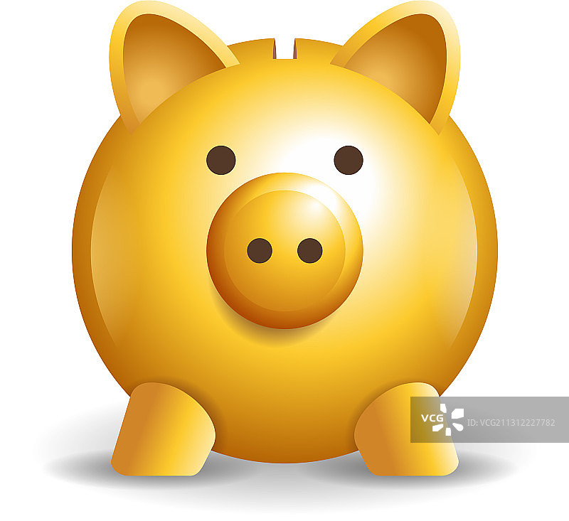 金色3D风格的储蓄罐图片素材