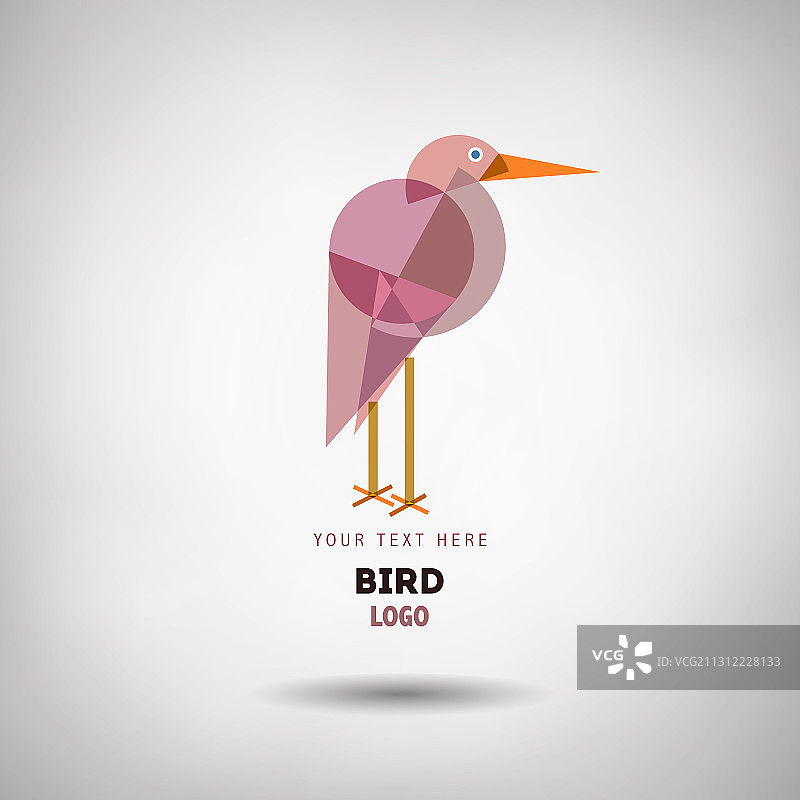 抽象几何风格鸟类Logo图片素材