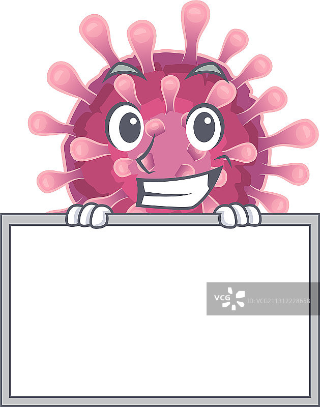 咧嘴笑着的新冠病毒卡通图片图片素材