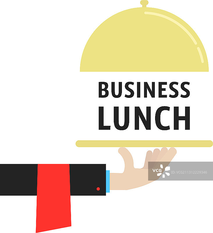 手持盖钟的商务午餐图片素材