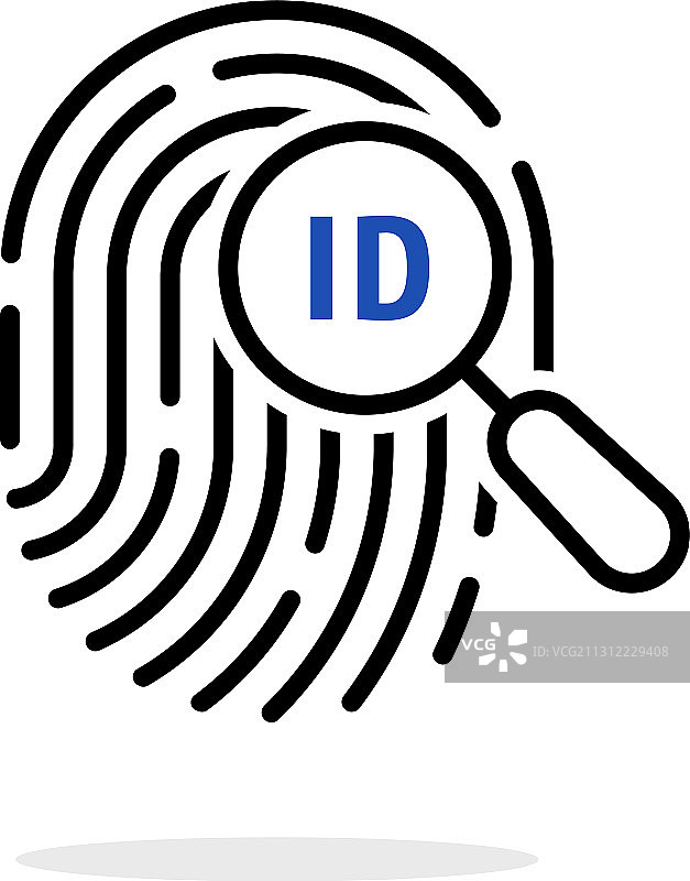 带放大镜的指纹扫描细线图片素材