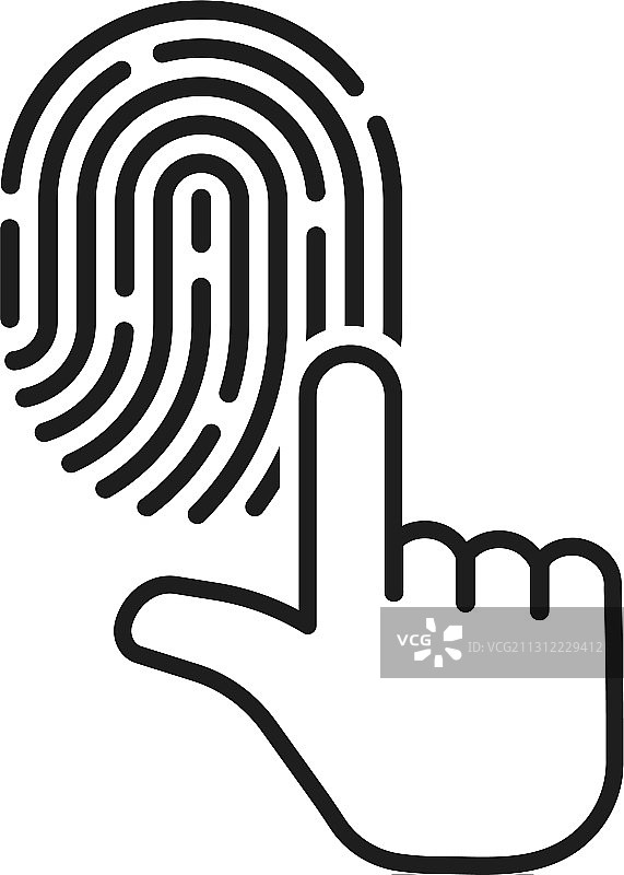 带有指纹的黑色细线手图片素材