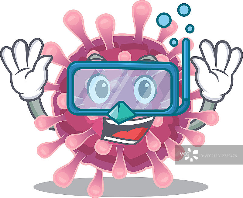 卡通病毒角色戴潜水镜图片素材