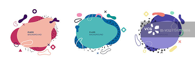 具有几何形状的抽象流体合集图片素材