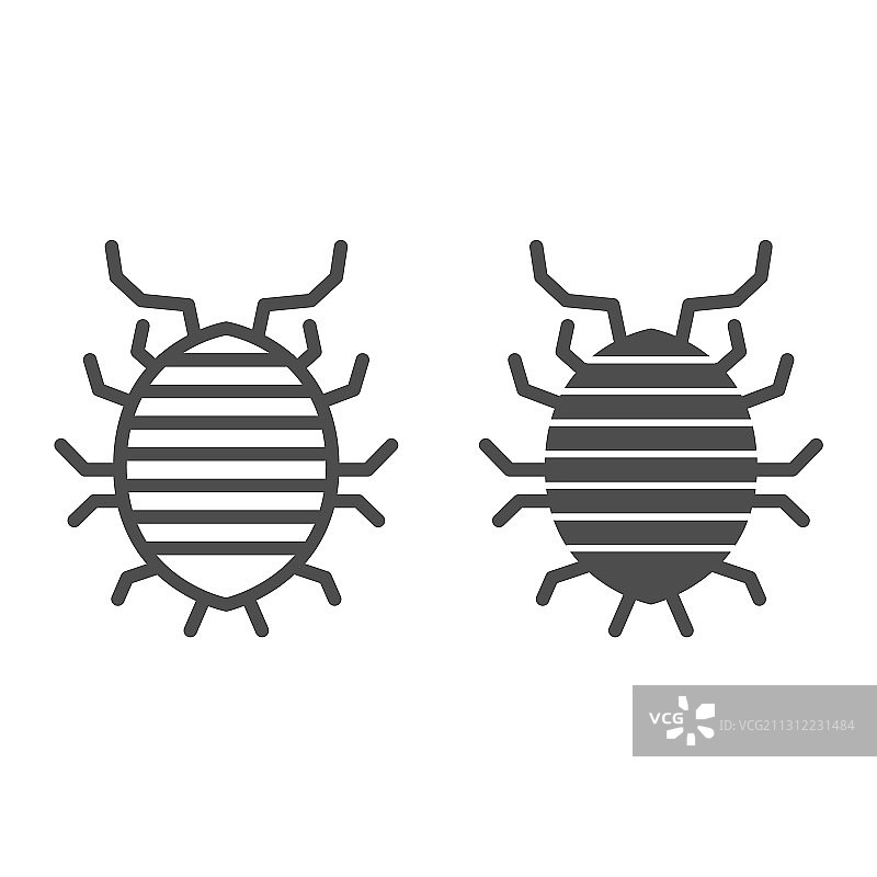 鼠妇线形实体图标图片素材