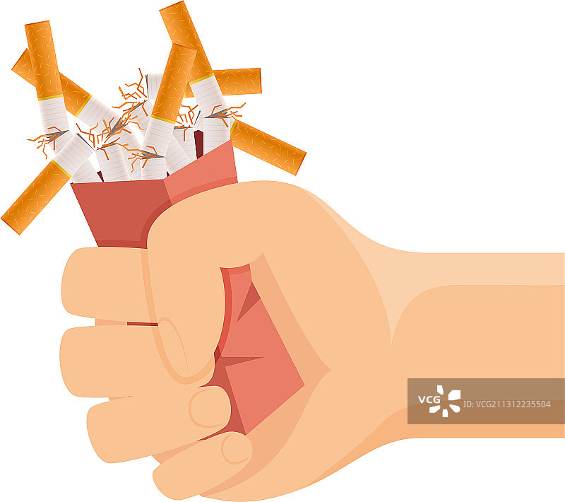 手挤压香烟盒图片素材