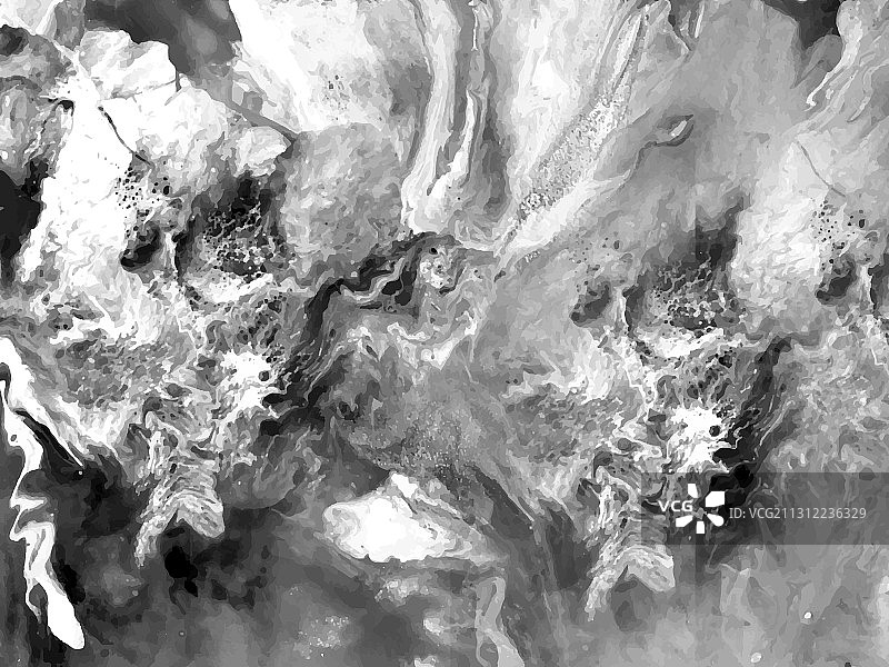 黑白液体大理石纹理流体艺术图片素材