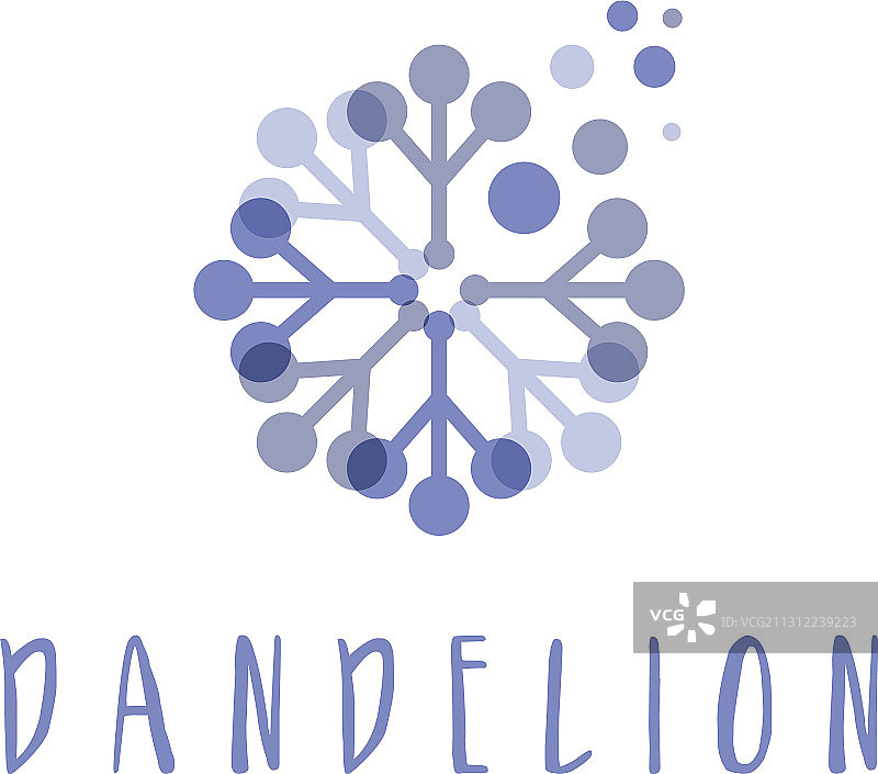 蒲公英扁平风Logo图标模板图片素材