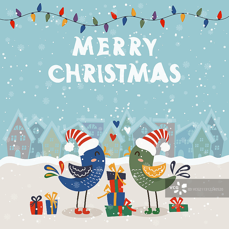 以两只小鸟为主题的卡通图片素材