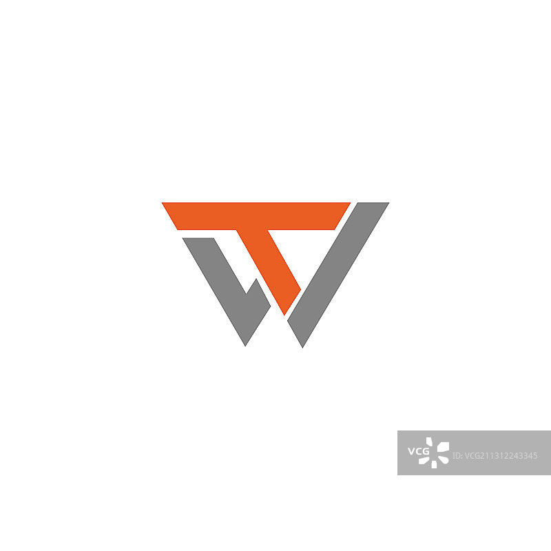 首字母WT或TW标志设计模板图片素材