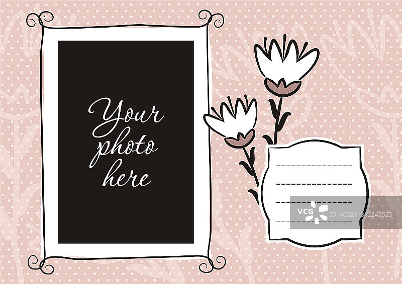 带花的可爱相册图片素材