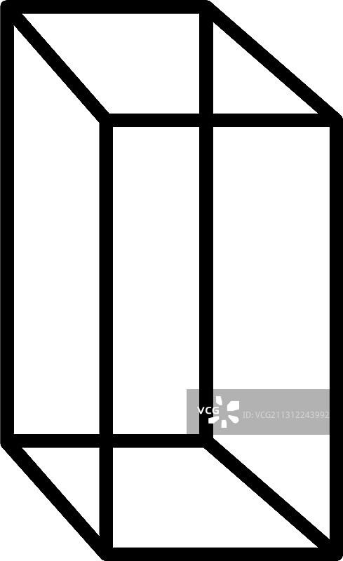 几何长方体形状图标线条风格图片素材