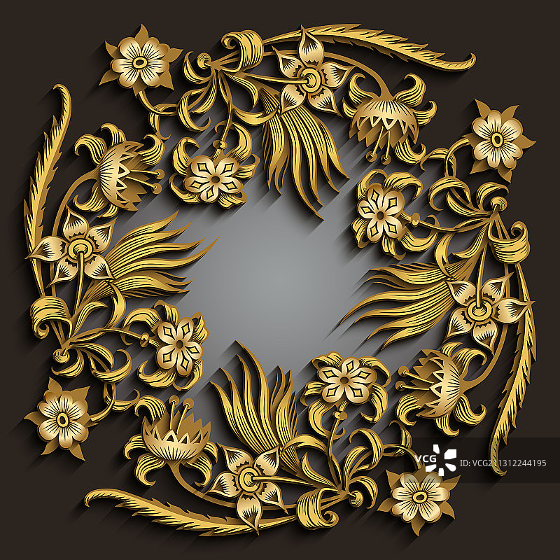 手绘花卉边框图片素材