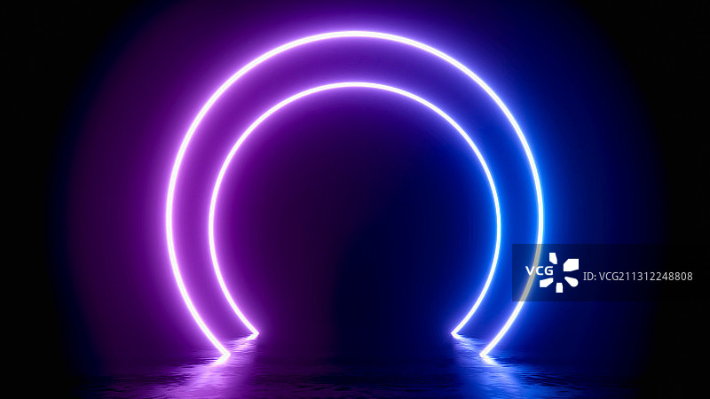 赛博朋克风格三维空间渲染图片素材