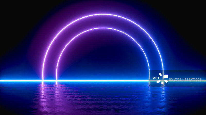 赛博朋克风格三维空间渲染图片素材