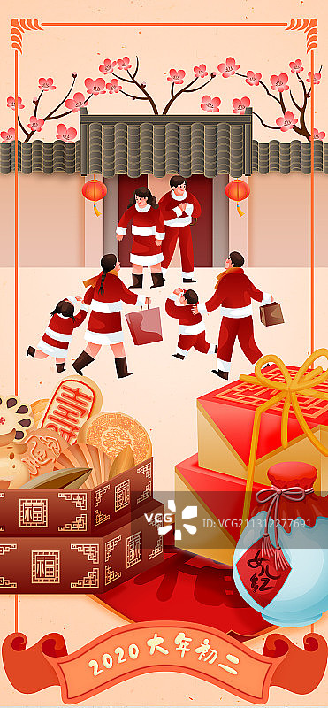 年俗-正月初二- 拜年图片素材