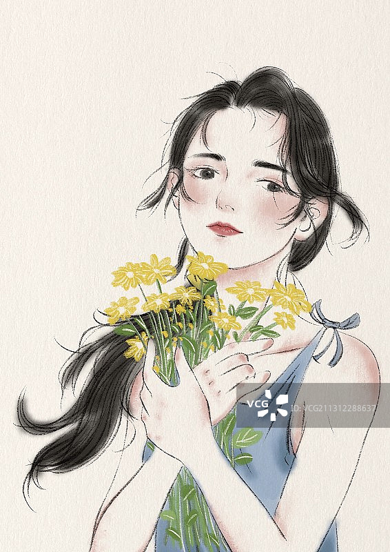 雏菊女孩图片素材