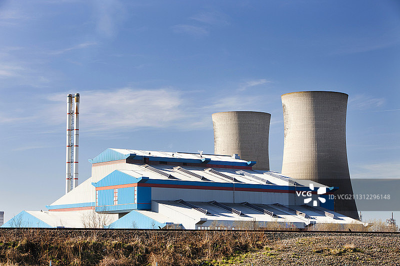 英国蒂赛德郡比灵汉的垃圾发电厂图片素材