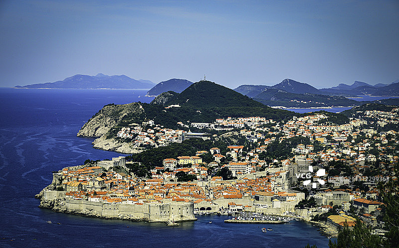 俯瞰杜布罗夫尼克古城图片素材