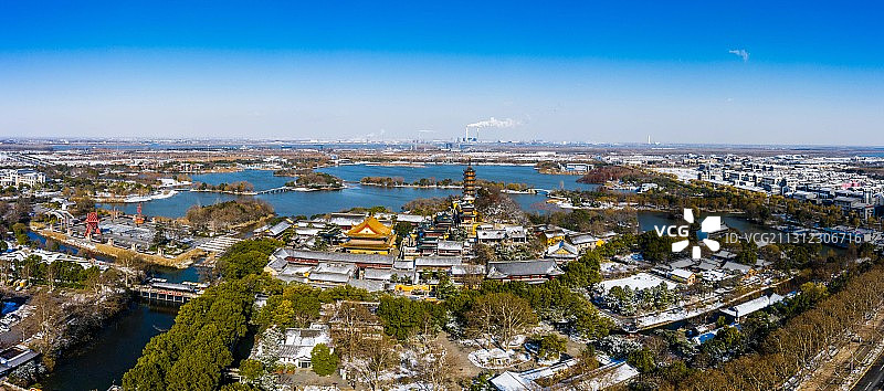 金山寺金山湖风景区，江苏镇江图片素材